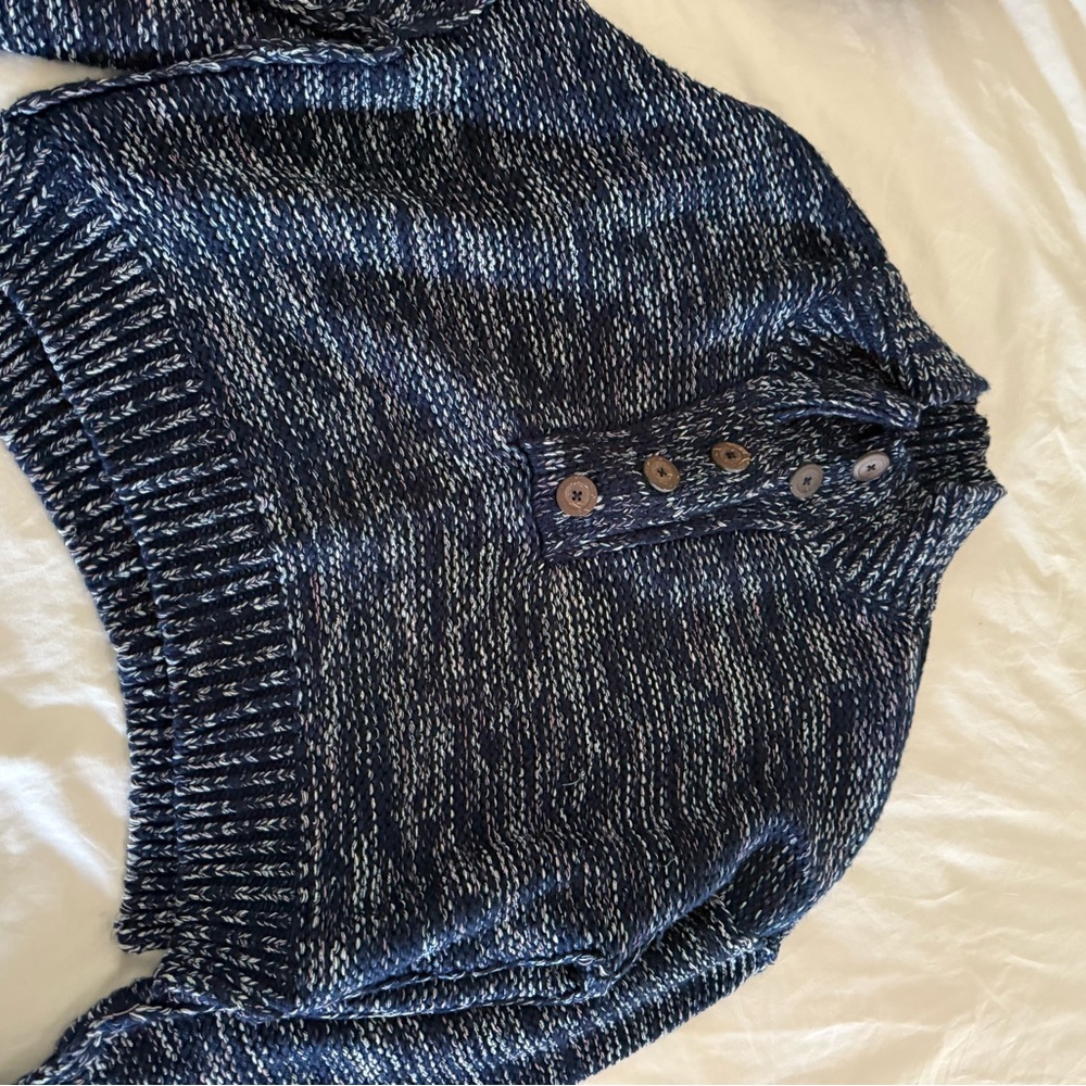 Anthropologie Charcoal Cowl Neck Sweater with Chunky Knit